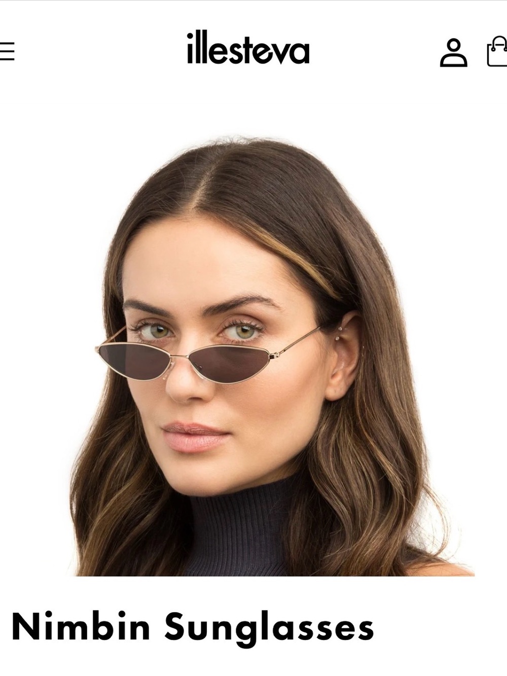Illesteva Nimbin Sunglasses — Black Lens with Gold Frame